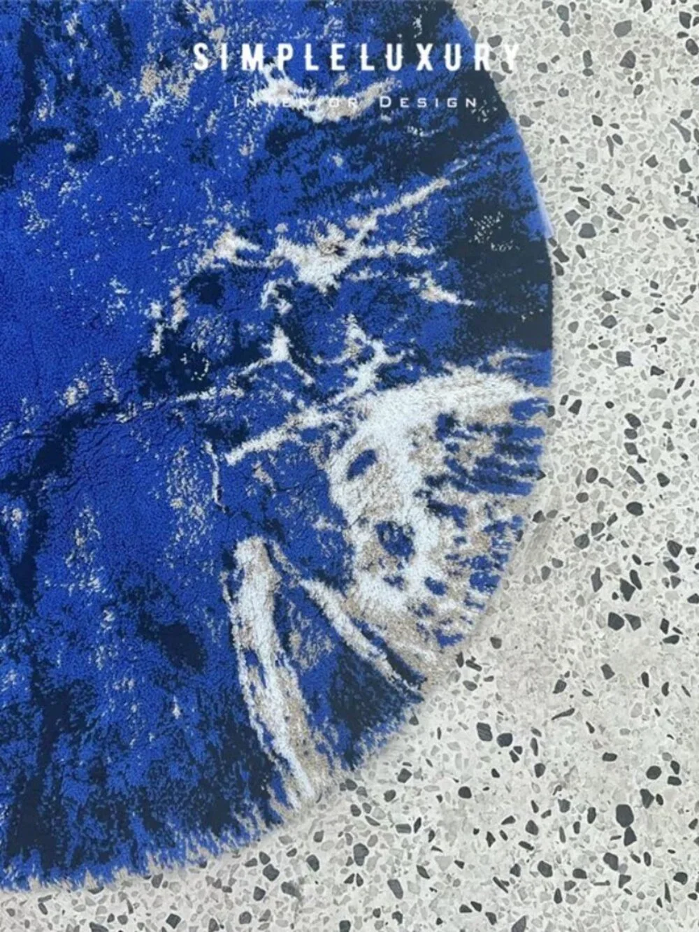 Discontinued Brand New ABYSS & HABIDECOR Blue Galaxy Salto Round Bath Rug 31
